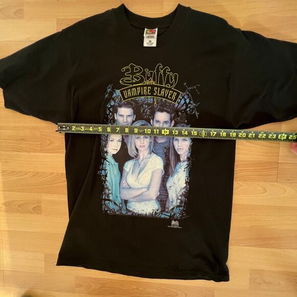 Rare 90s Buffy the Vampire Slayer T-Shirt Buffy Promo Cast Tee VTG Medium NOS - Picture 7 of 9
